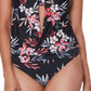 Bar III Tankini com estampa floral feminino, preto, tamanho grande