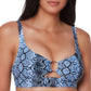 Biquíni Bar III Feminino Slitherin com Anel Frontal e Top de Maiô Azul