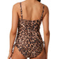 Bar III Feminino Beach Cheetah Com Cadarço Maiô Marrom Tamanho Grande