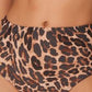 Calcinha de biquíni feminina Bar III com estampa de chita e cintura alta, maiô marrom