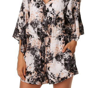 Bar III Women's Wet'n Wild Romper Cover Up Swimsuit Black Size Small