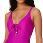 Bar III Maiô Feminino de Verão com Cadarço Rosa