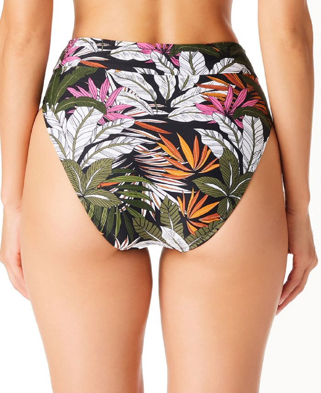 Calcinha de biquíni feminina Bar III La Planta cintura alta, maiô preto, tamanho médio