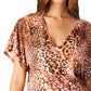 Bar III Glam Cheetah Feminino Ajustável Lateral Cover Up Caftan Maiô Marrom Tamanho Médio