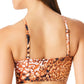 Bar III Glam Cheetah Bandeau Swim Top Feminino, Marrom, Tamanho X-S