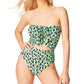 Jessica Simpson Feminino Wild Thing com franzido e abertura frontal, maiô preto, tamanho P