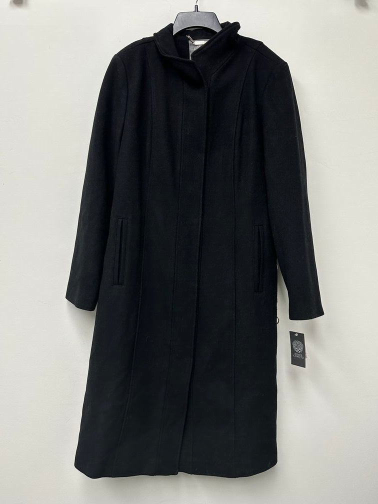 Casaco longo feminino Vince Camuto com cinto e corrente, preto, tamanho GG