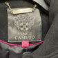 Casaco longo feminino Vince Camuto com cinto e corrente, preto, tamanho GG