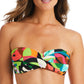 Bar III Tropical Dreams Feminino Twist Front Alça Removível Bandeau Top de Biquíni Maiô Azul Tamanho Médio