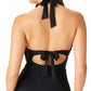 Bar III Feminino Decote Profundo Halter Tankini Top Maiô Preto Tamanho Grande