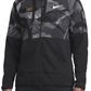Moletom Nike Camo Dri FIT Fleece com zíper completo, preto, tamanho extragrande