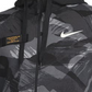 Moletom Nike Camo Dri FIT Fleece com zíper completo, preto, tamanho extragrande