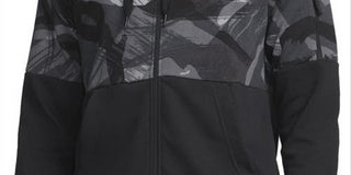 Moletom Nike Camo Dri FIT Fleece com zíper completo, preto, tamanho extragrande
