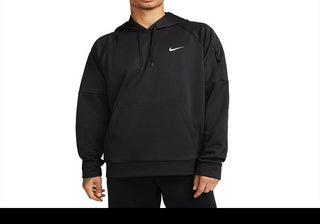 Moletom com capuz Nike Therma-FIT em preto/branco tamanho XXL
