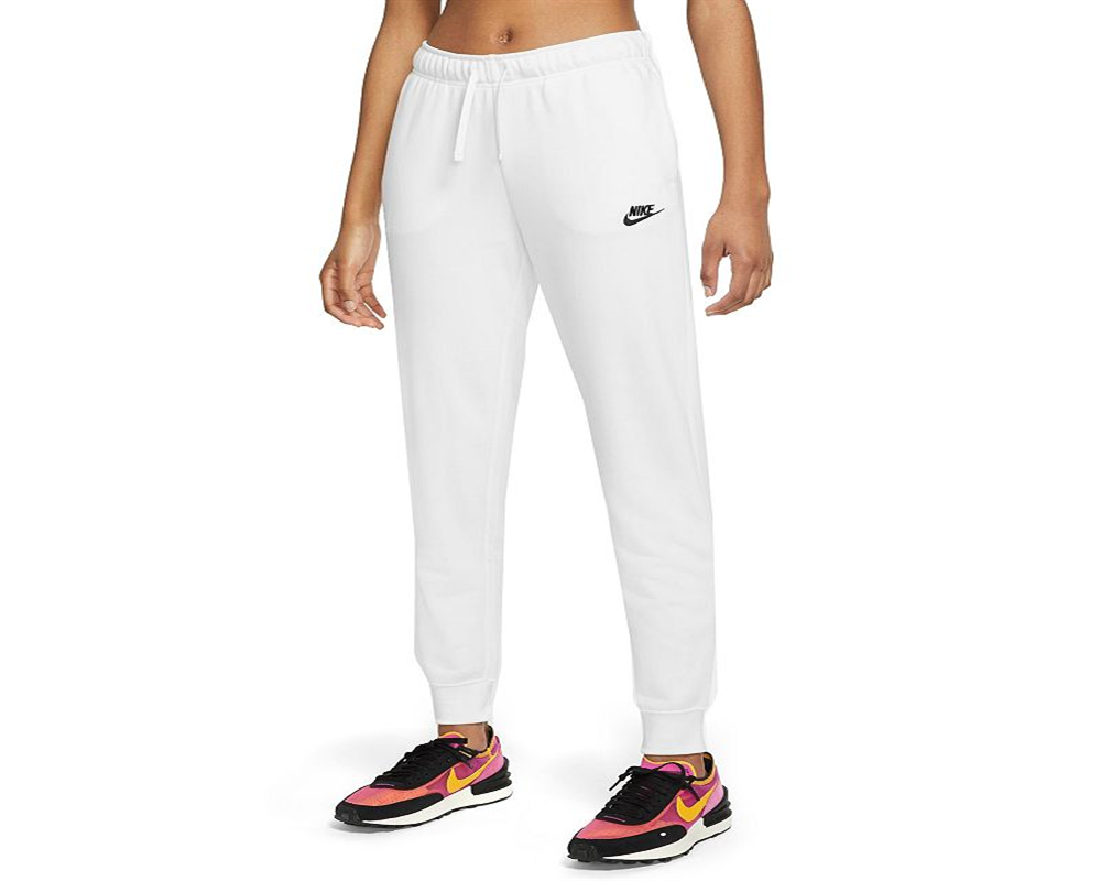Calça de moletom Nike Sportswear Club Fleece Midrise Feminina, Branca, Tamanho 2XL