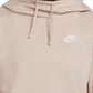 Moletom com capuz Nike Sportswear Club Fleece feminino, gola funil, rosa, tamanho pequeno