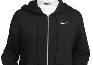 Moletom com capuz Nike Sportswear Phoenix Fleece Full Zip, preto, tamanho médio