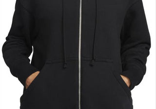 Moletom com capuz Nike Sportswear Phoenix Fleece Full Zip, preto, tamanho médio