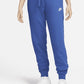 Calça de treino Nike Club Fleece feminina, cintura média e oversized, azul, tamanho M