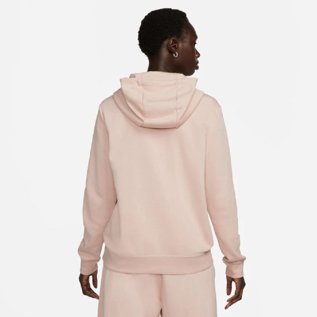 Moletom com capuz Nike Sportswear Club Fleece feminino, gola funil, rosa, tamanho 1X