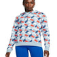 Moletom com capuz Nike Sportswear Essentials feminino estampado, azul, tamanho grande