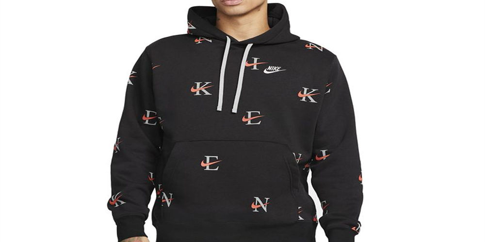 Moletom Nike Club Fleece Masculino Estampado Preto Tamanho XXG