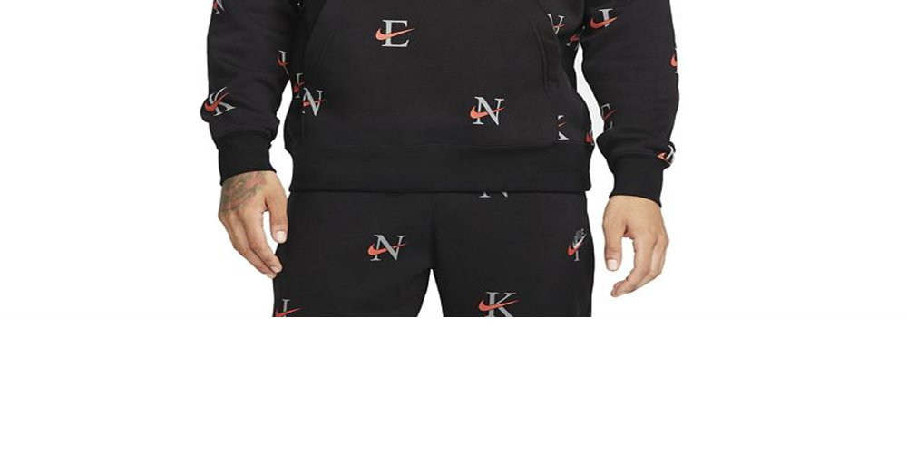 Moletom Nike Club Fleece Masculino Estampado Preto Tamanho XXG