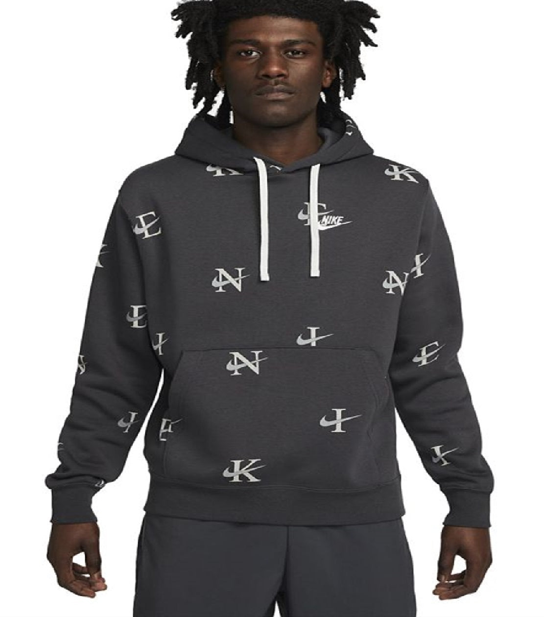 Moletom Nike Masculino Estampado Club Fleece Cinza Tamanho X-G