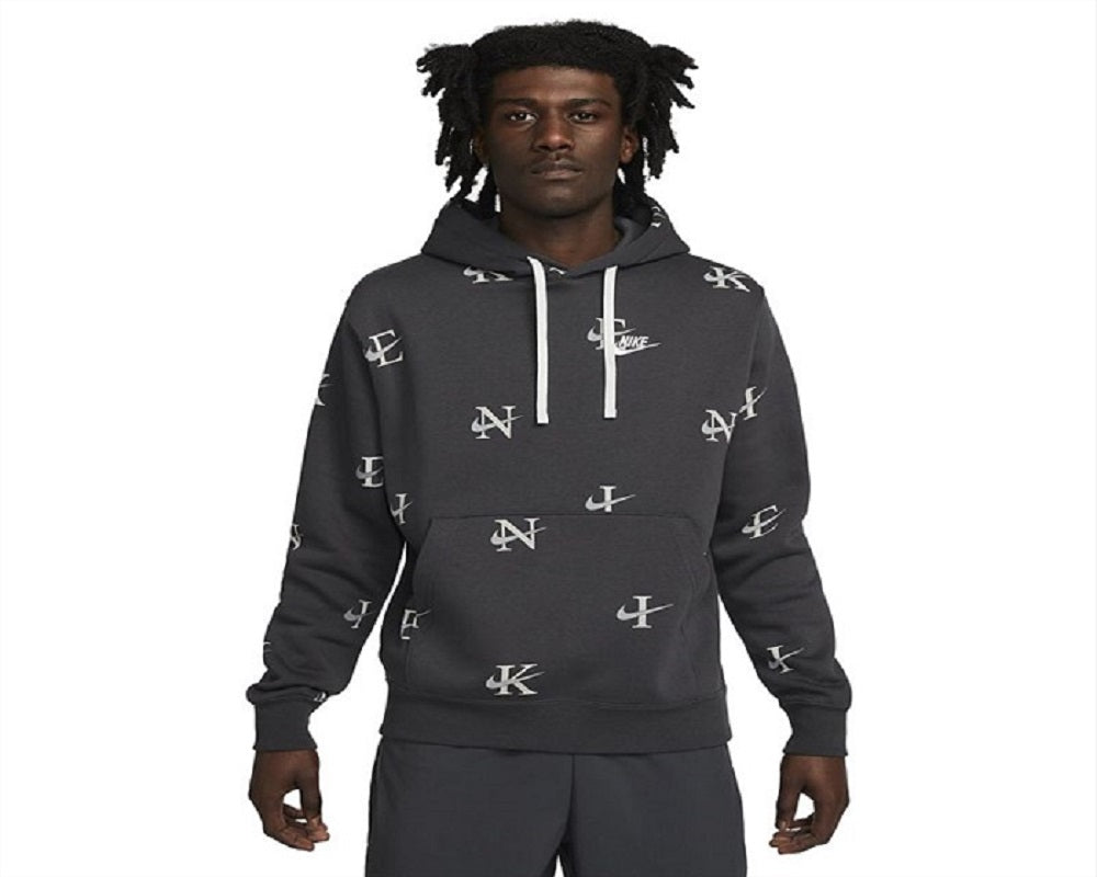 Moletom Nike Masculino Estampado Club Fleece Cinza Tamanho XX-G