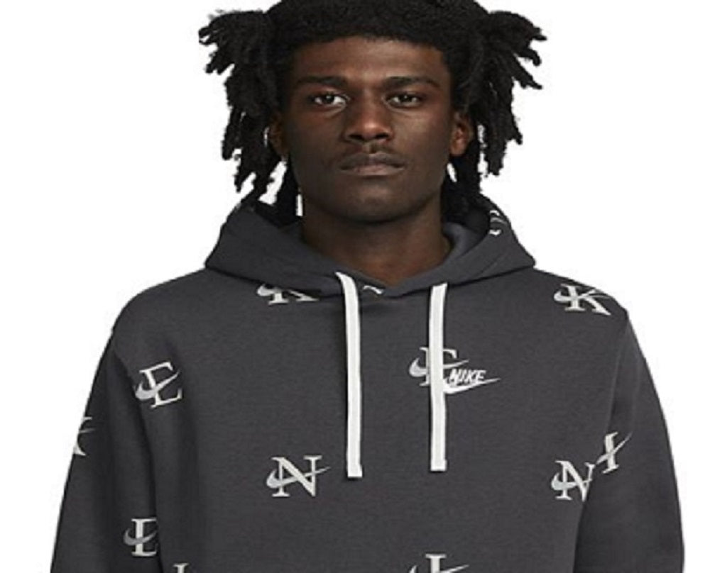 Moletom Nike Masculino Estampado Club Fleece Cinza Tamanho XX-G