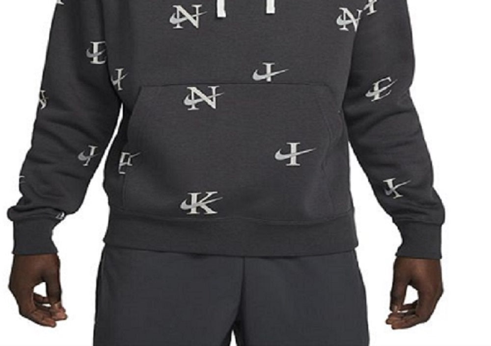 Moletom Nike Masculino Estampado Club Fleece Cinza Tamanho XX-G
