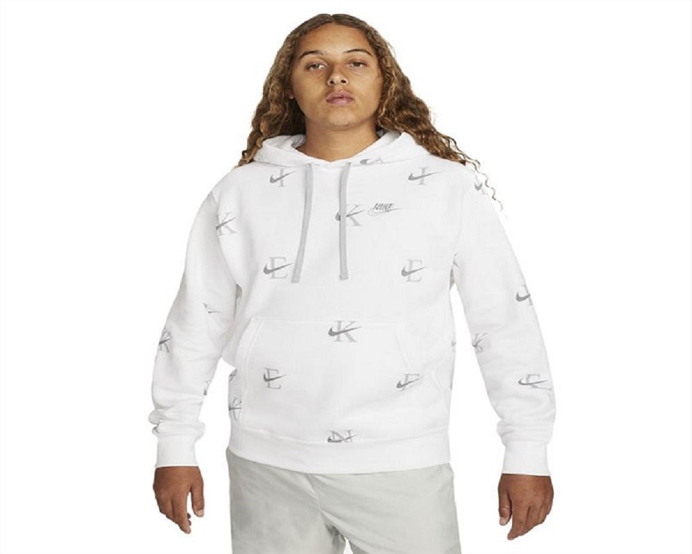 Moletom Nike Masculino Estampado Club Fleece Branco Tamanho XX-G