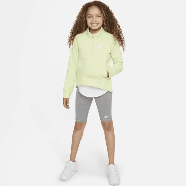 Suéter Nike Big Girls Sportswear Club Fleece com meio zíper, verde, tamanho G