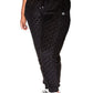 Calça jogger feminina Michael Kors em veludo com relevo, preta, tamanho 4X