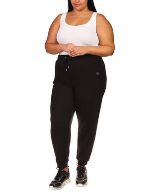 Calça jogger feminina Michael Kors Waffle-Knit preta tamanho 3X