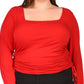 Blusa franzida feminina Michael Kors vermelha tamanho 2X