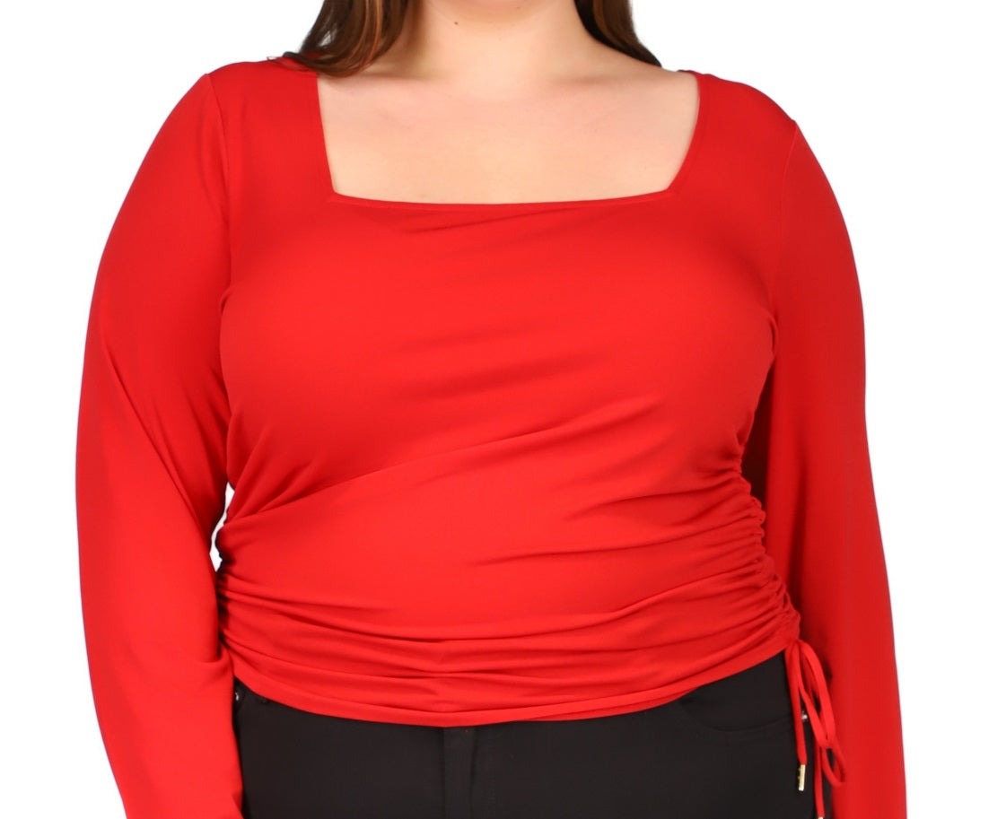 Blusa franzida feminina Michael Kors vermelha tamanho 2X