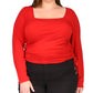 Blusa franzida feminina Michael Kors vermelha tamanho 3X