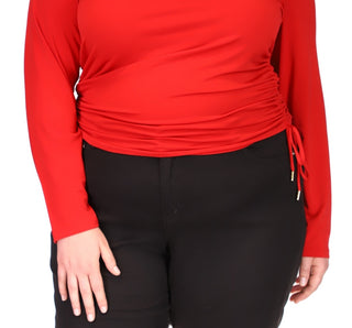 Blusa franzida feminina Michael Kors vermelha tamanho 3X