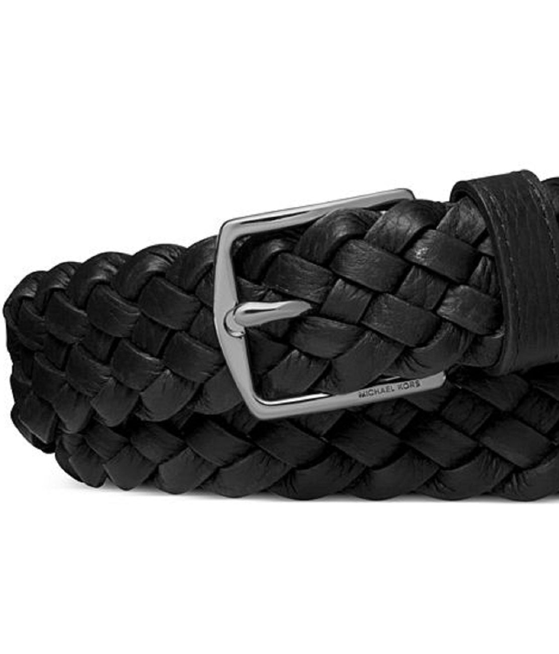 Cinto social masculino Michael Kors em couro trançado, preto, tamanho 34