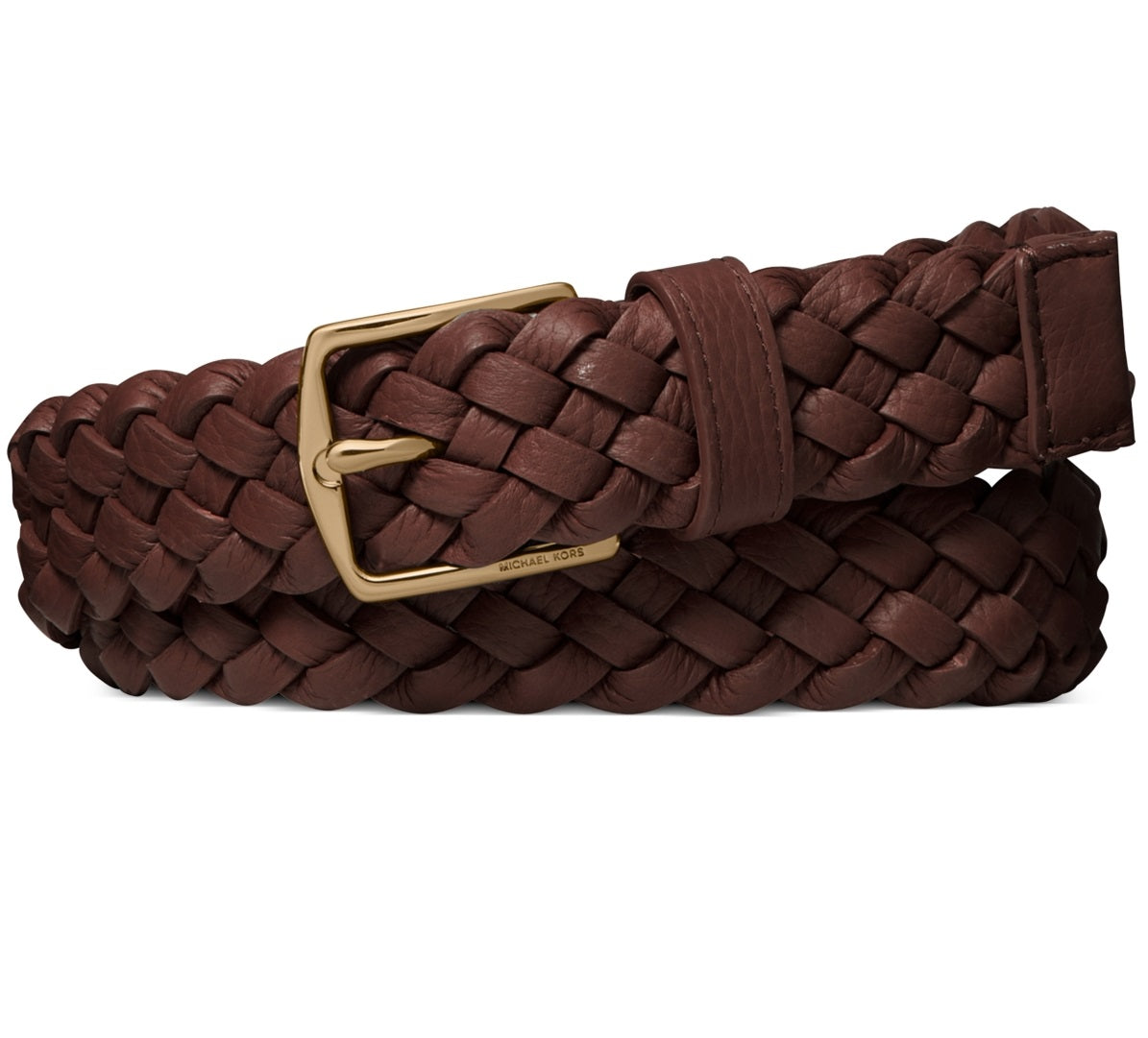 Cinto social masculino Michael Kors em couro trançado, marrom, tamanho 36
