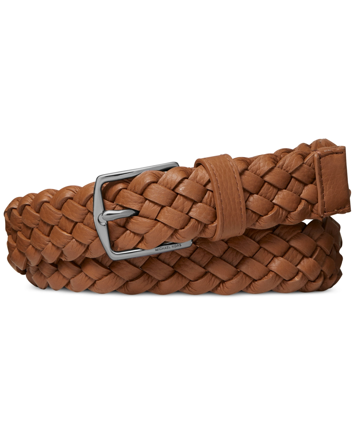 Cinto social masculino Michael Kors em couro trançado, marrom, tamanho 40