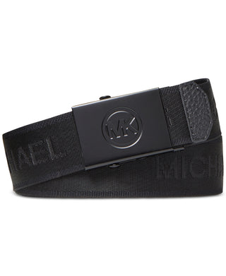 Cinto deslizante com fita de logotipo Michael Kors masculino, preto, tamanho 32