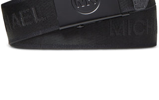 Cinto deslizante com fita de logotipo Michael Kors masculino, preto, tamanho 32