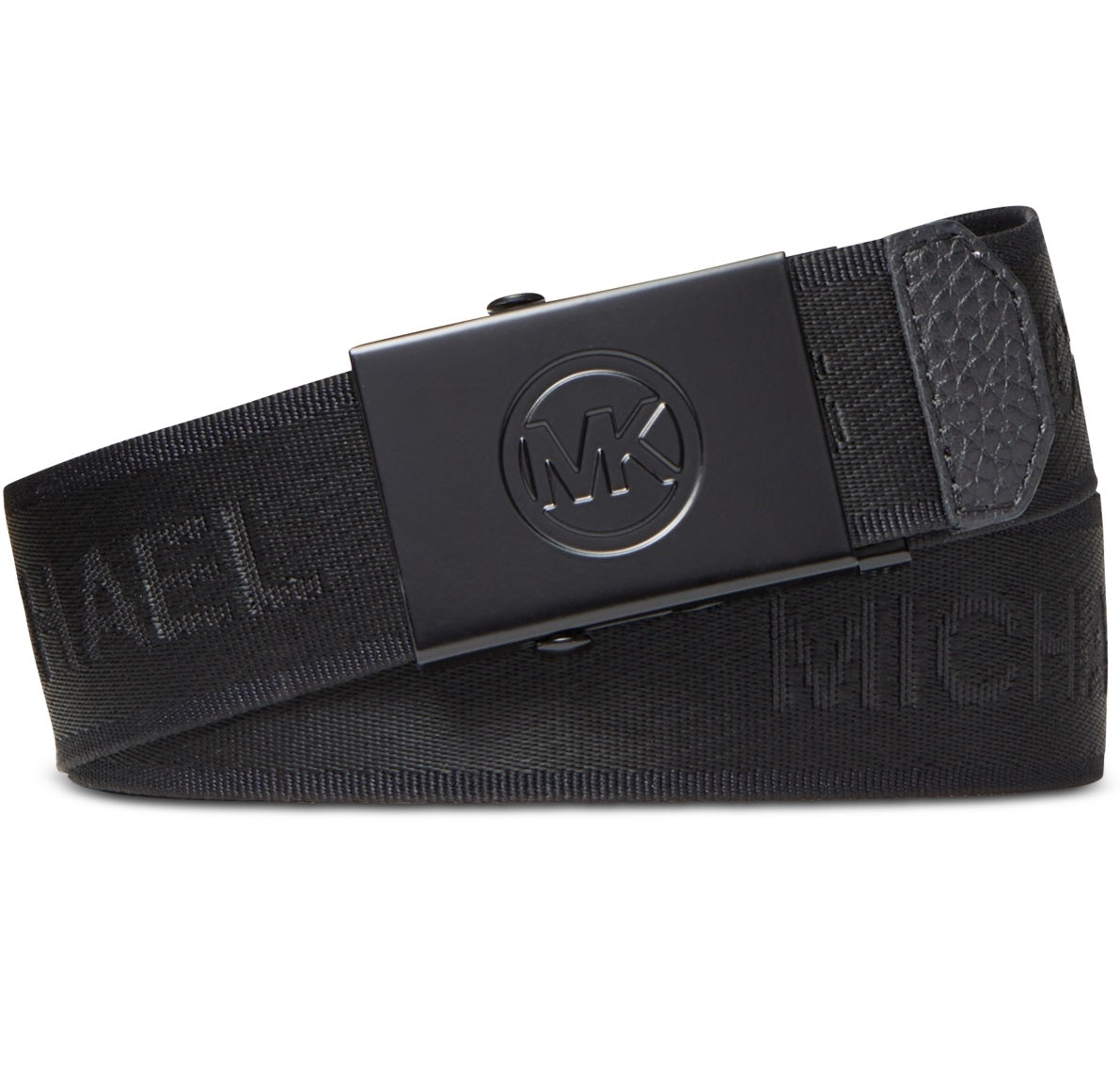 Cinto deslizante com fita de logotipo Michael Kors feminino, preto, tamanho 38