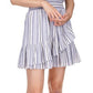Vestido envelope falso listrado de manga curta feminino Michael Kors, azul