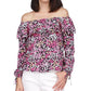 Blusa floral camponesa feminina Michael Kors rosa tamanho pequeno