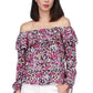Blusa floral camponesa feminina Michael Kors rosa tamanho pequeno