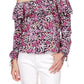 Blusa floral camponesa feminina Michael Kors rosa tamanho pequeno