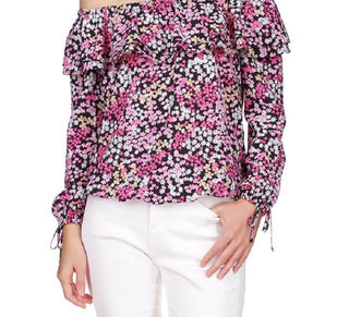 Blusa floral camponesa feminina Michael Kors rosa tamanho pequeno